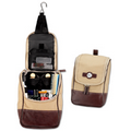 Leather & Canvas Hanging Toiletry Travel Valet Bag